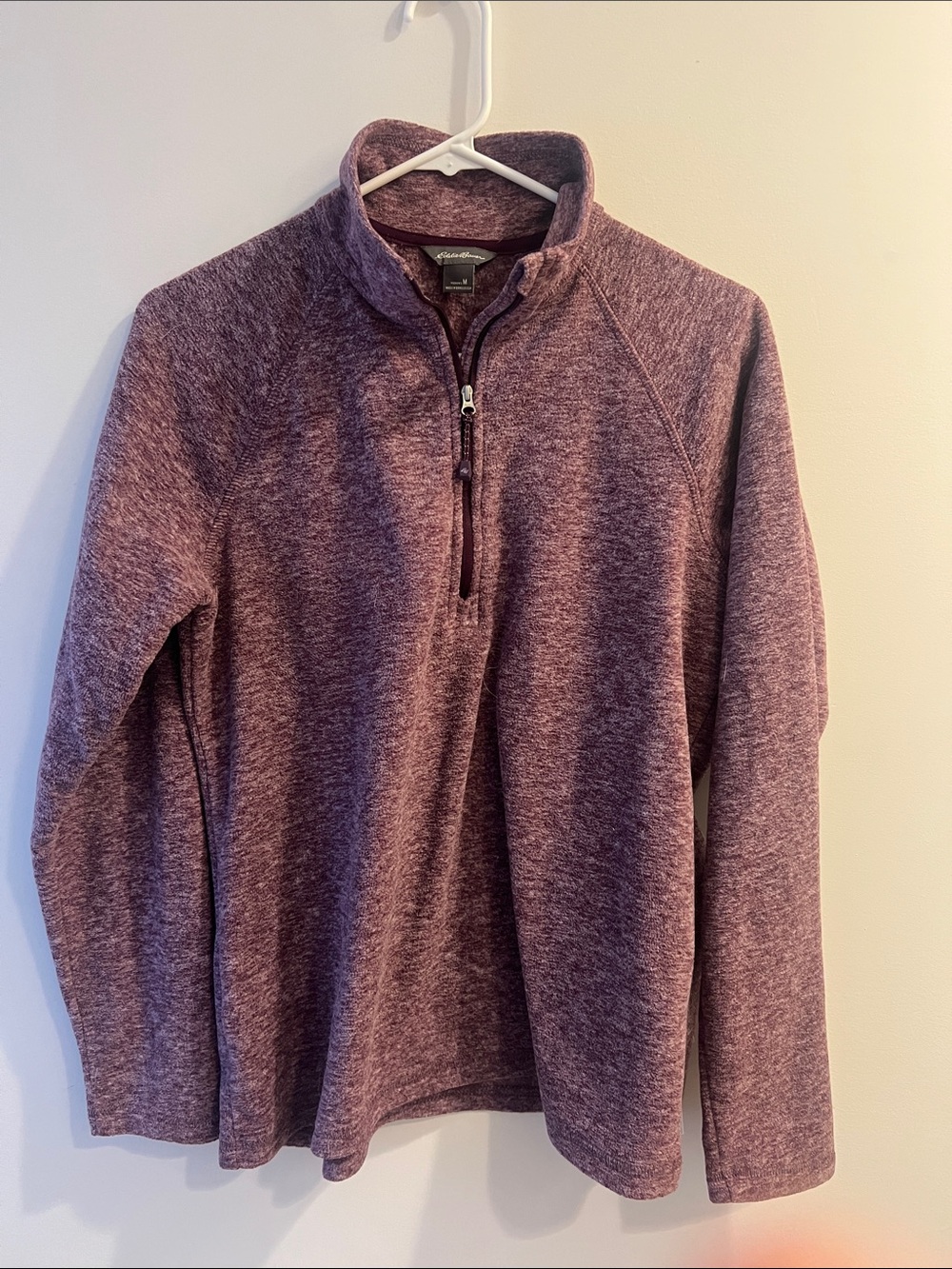 Eddie Bauer Heather Plum Quarter-Zip Pullover
